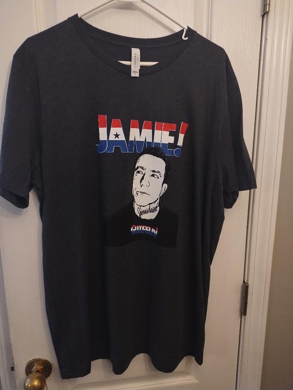 Jamie Lissow Signed Comedian Graphic T-Shirt (on Greg Gutfeld) size XL  (NWOT)