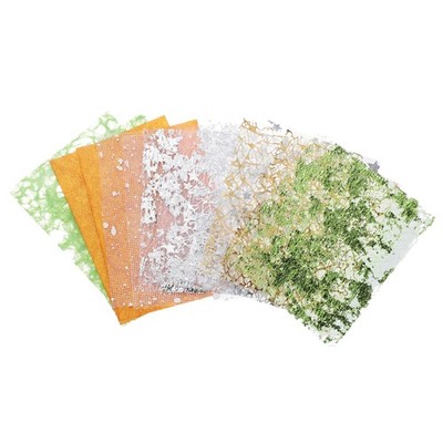 15 Sheets Scrapbook Textured Paper, Gold Foil Style, 3.9x5.5 Inch, Green