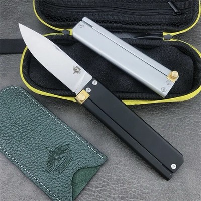 Atropos Black Pocket Knife, 3  Blade, Carry Case And Sheath, Outdoor Hunting