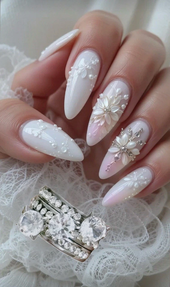 De Colección Retro Eternidad Blanco Circonita cúbica Plateada Alianza de Boda Talla 8 Trío Anillo Conjunto COMODIDAD Foto 3 de 4