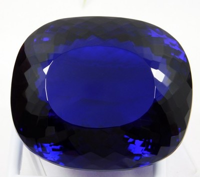 Large 607.50 Ct Deep Blue Topaz Cushion Cut Natural Luxury Gemstone Certified