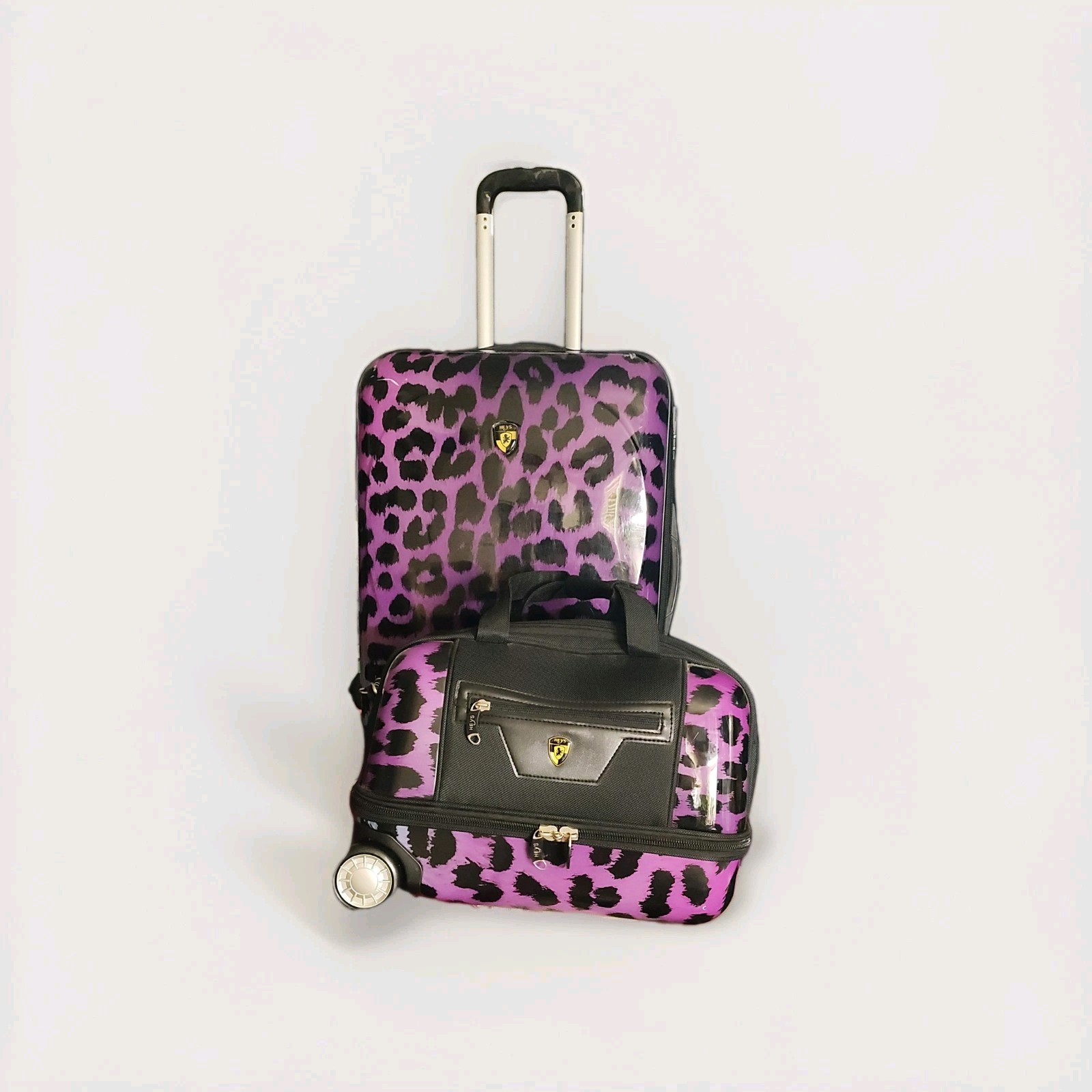 & Case  Set Rare Purple Leopard Print Both Pieces!