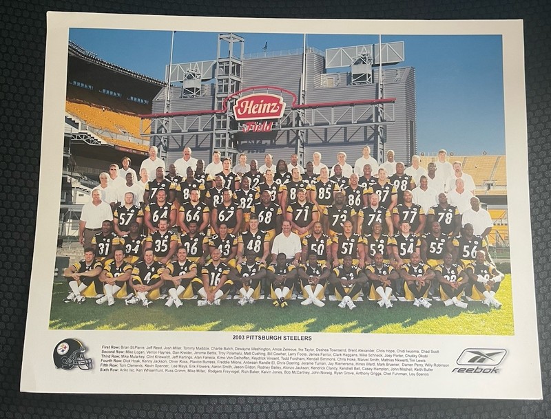 2003 Pittsburgh Steelers Team Photo 8x10 Color Includes Porter Polamalu Ward