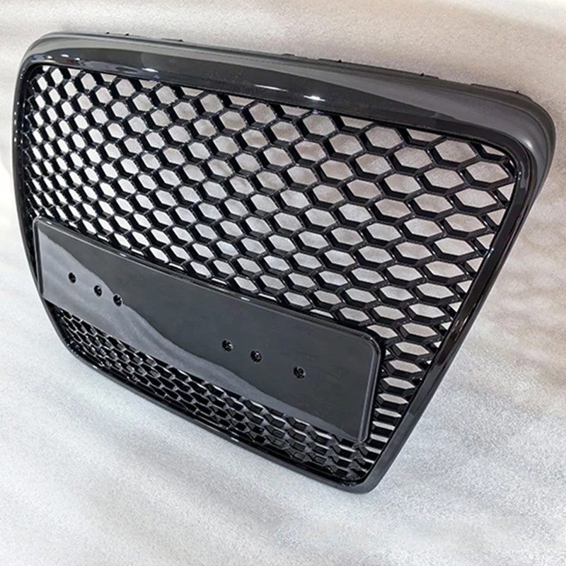 For 2005-2011 Audi A6 C6 RS6 Style Front Bumper Mesh Grill Honeycomb Black - Image 2 of 4