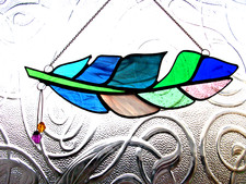 Stained Glass Multi coloured Angel feather sun-catcher's / window decoration's