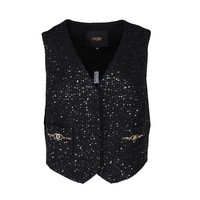 Maje Damenweste GrößE 40 Fr / L Pailletten Tweed MFPVE00427