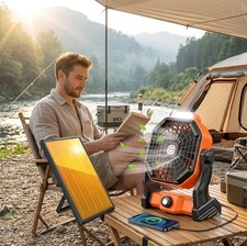 8-Inch Portable Solar Camping Fan LED Lantern