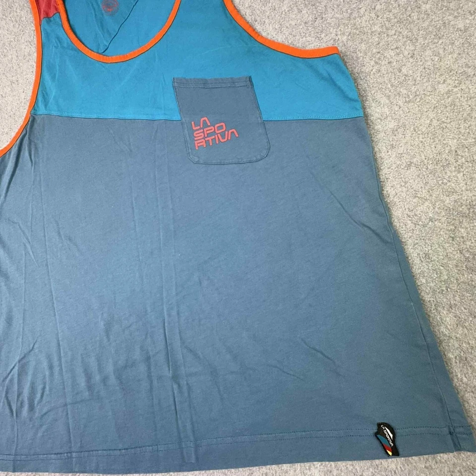 La Sportiva Dude 背心衬衫男式 XL 蓝色跑步训练户外远足多件 — 第 3/4 张图片