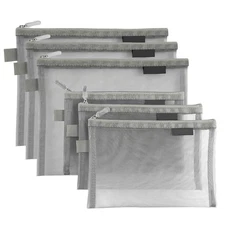 Clear Cosmetic Bags Zip Makeup Mesh Bags Pencil Case Pouch Travel Toiletry Ki...