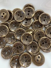 10PC Antiqued Bronze Vine & Leave Metal Butto...