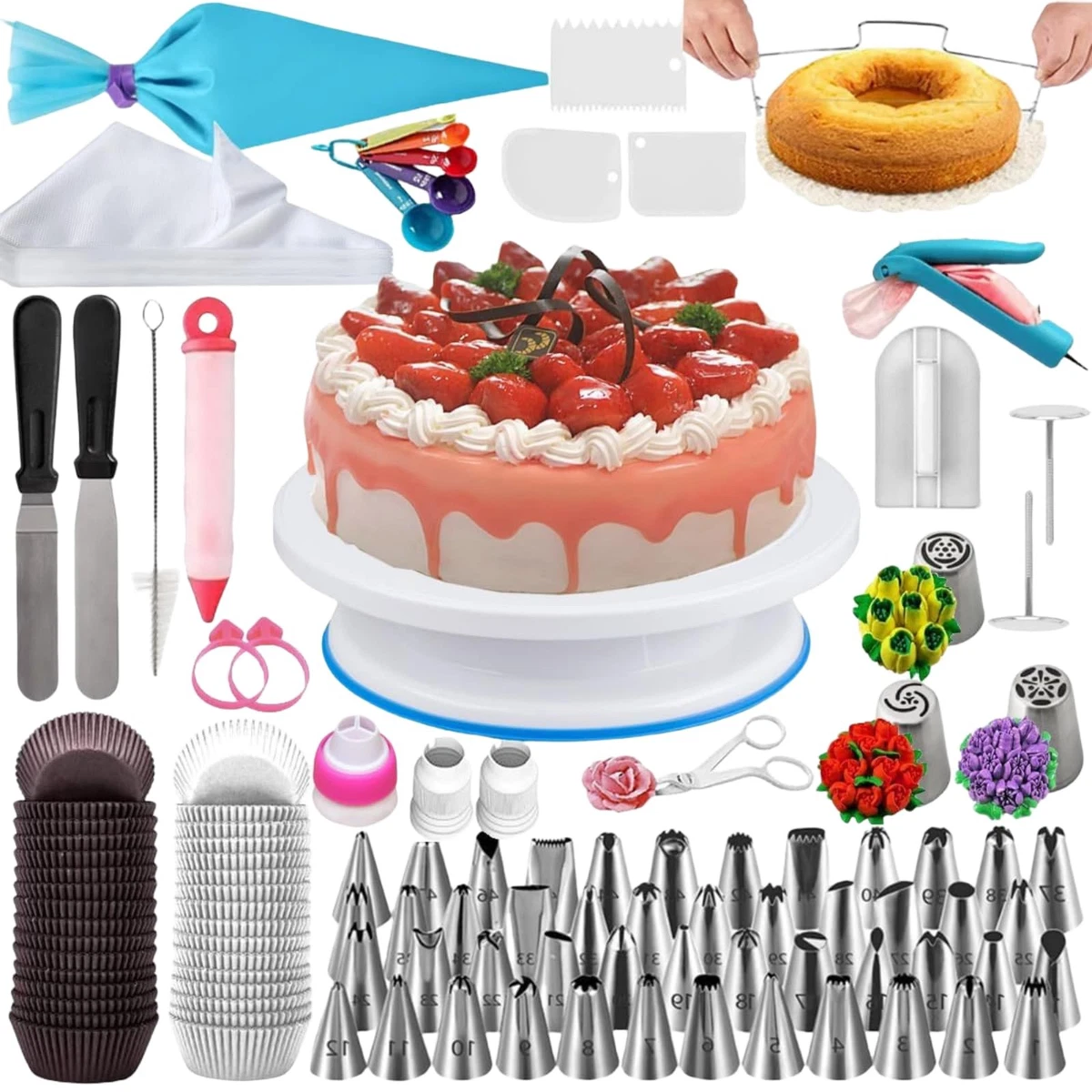 Wilton Set 4 Timbri Per Torte – Palloncini – Coloranti Dab-n-color – Decorazione Pasticceria