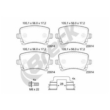 Satz Bremsbeläge Bremsklötze hinten für VW Passat 365 B6 3C2 3C5 B7 362 | 262