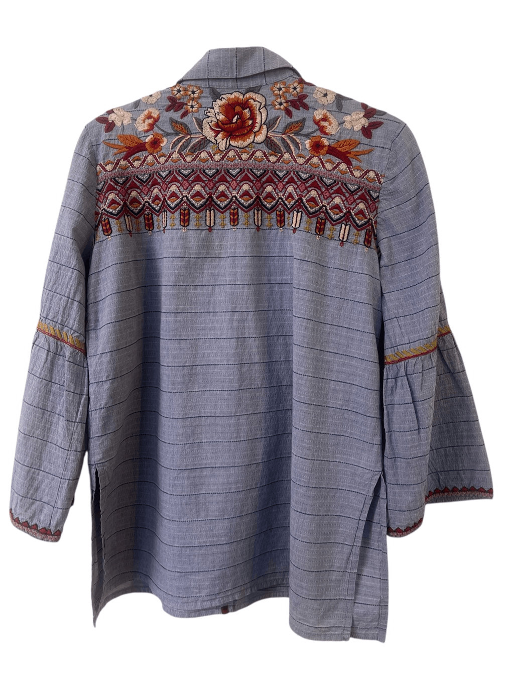 Johnny Was Workshop button down embroidered top s… - image 2