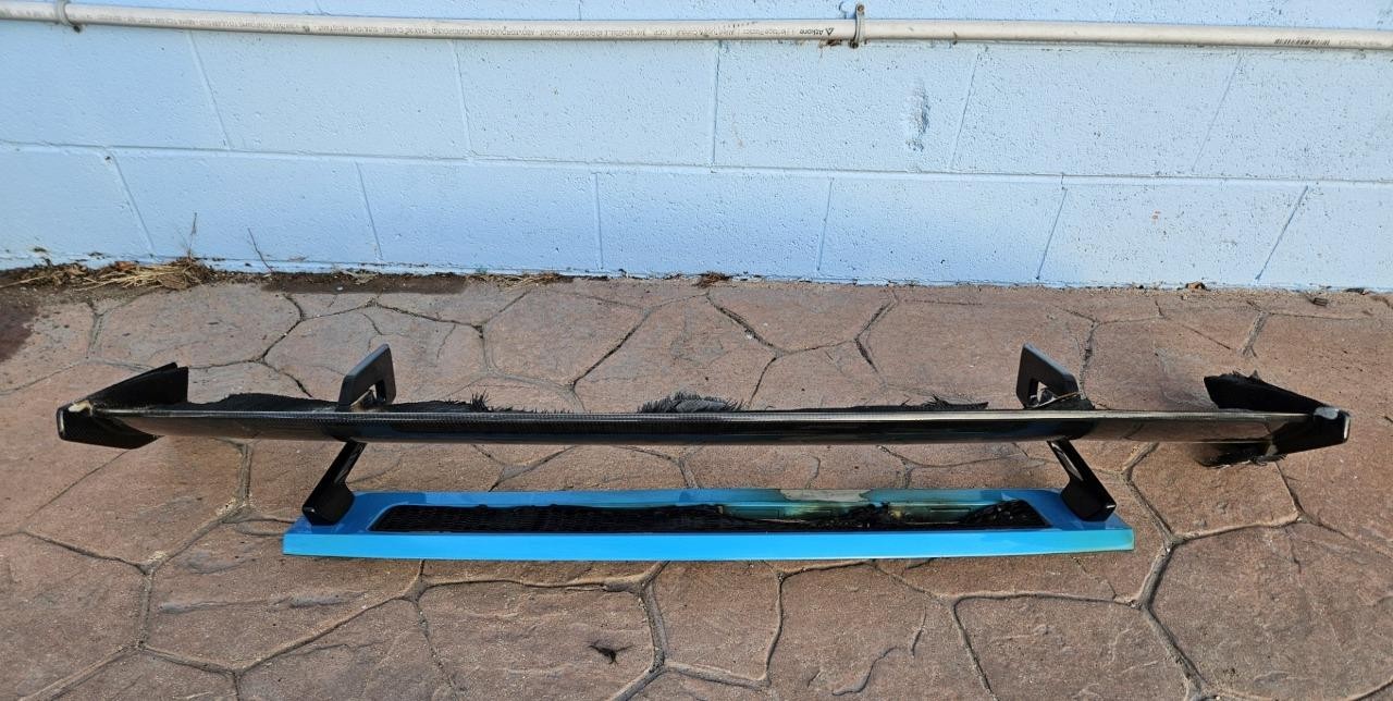 2018 Audi R8 V10 Aftermarket Rear Spoiler & Mount Panel Ara Blue Carbon Fiber