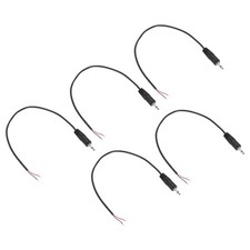 5pcs 3.5mm Male Jack 1/8" TRS 2 Plug 38mm 28AWG Pole Cable, 11.8inches