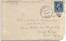 1917 Granville, OH to Sona Bata, Belgian Congo (63849)