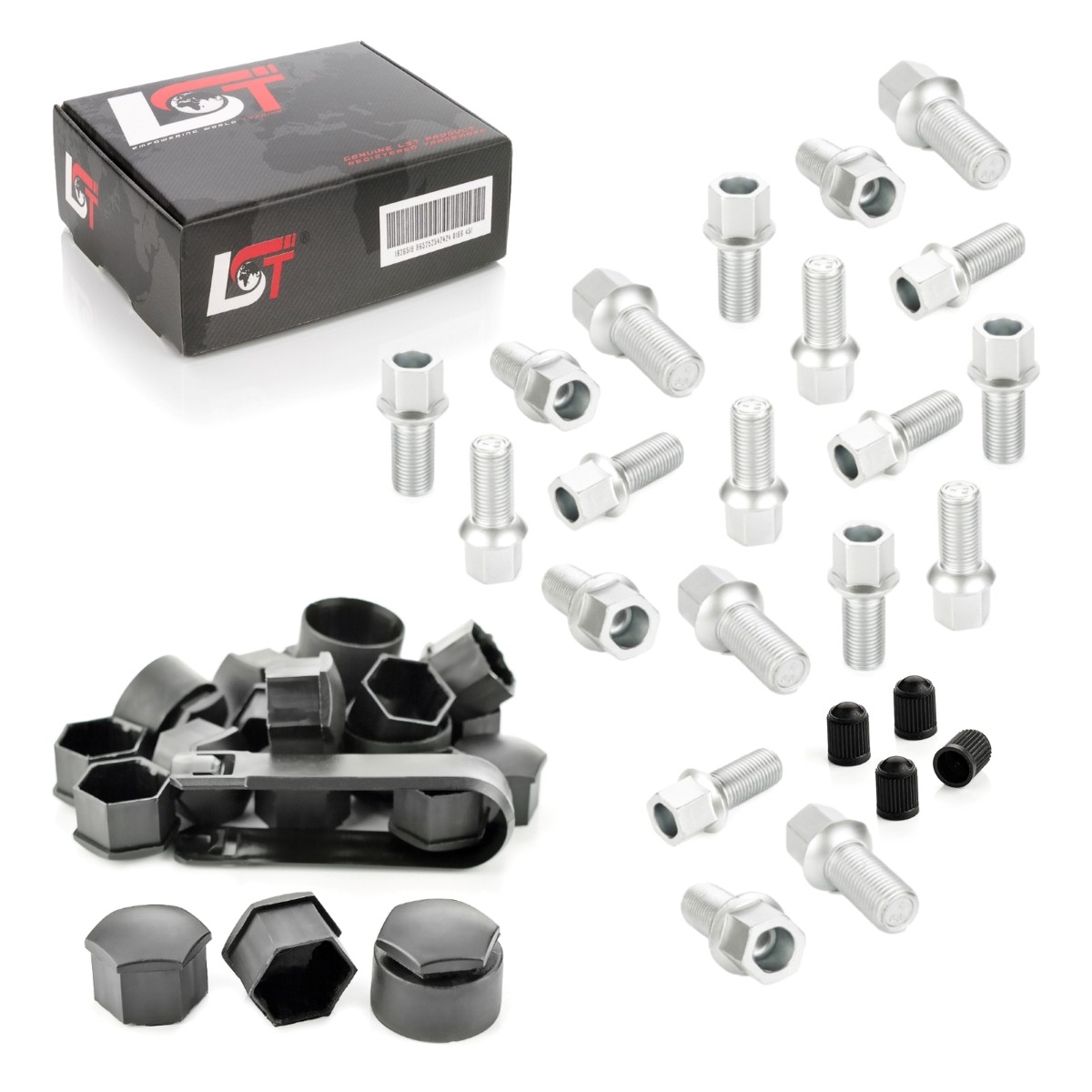 20X Wheel Bolt Caps Set Ball Head M14X1.5X27 For Skoda Roomster 5J Yeti