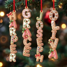 Personalized Family Name, Initial Alphabet Monogram  Tree Decoration for 2025