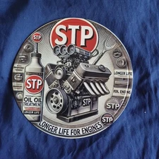 STP Treatment 8" Round Metal Sign Man Cave Wall Art Garage Bar Gas Station Oil