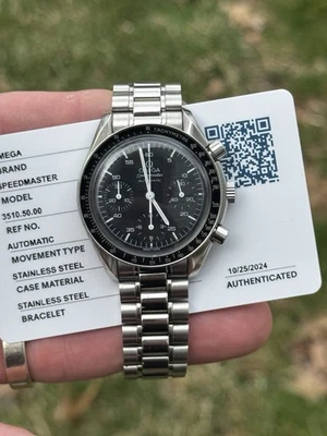Omega Speedmaster Reduced 3510.50 Chronograph 39mm Automatic Watch Black