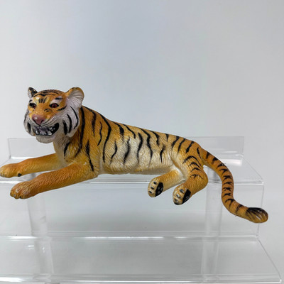 AAA Tiger Figure Lying Down Striped Large Cat Wildlife Zoo Animal Figurine 7.5''