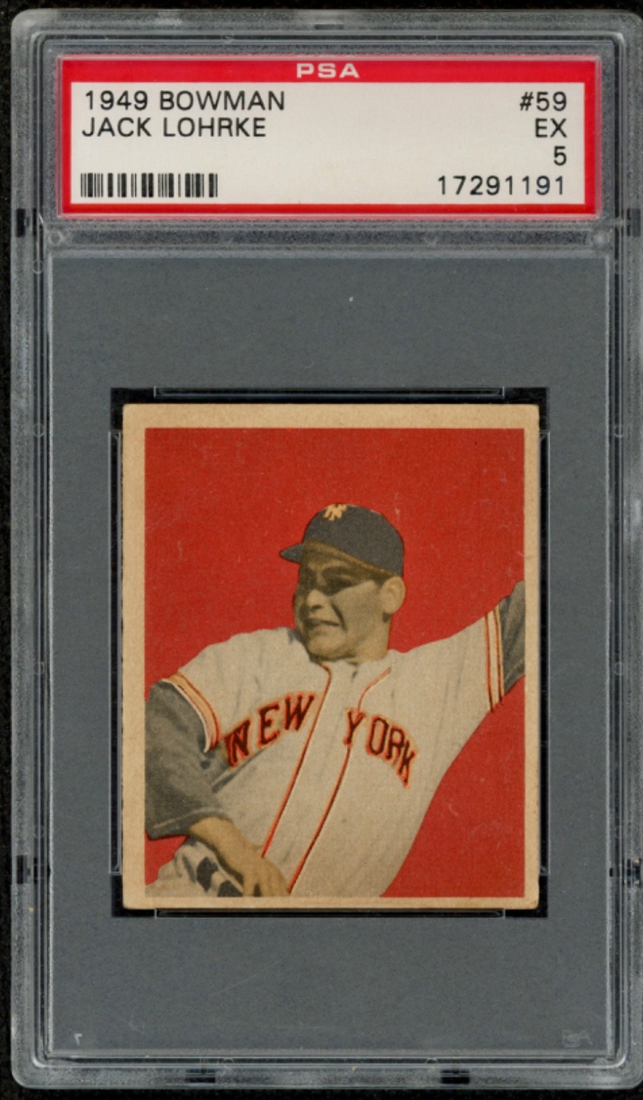 Jack Lohrke #59 Baseball Cards 1949 Bowman trading card — raw and PSA graded price guide