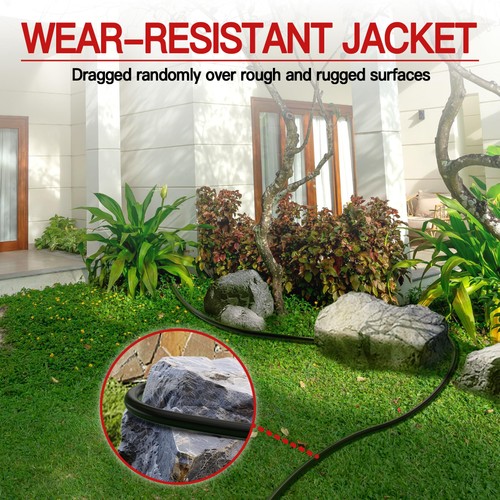 16/3 10 FT Outdoor Extension Cord Waterproof, Weatherproof & 10FT, Black - Afbeelding 5 van 7