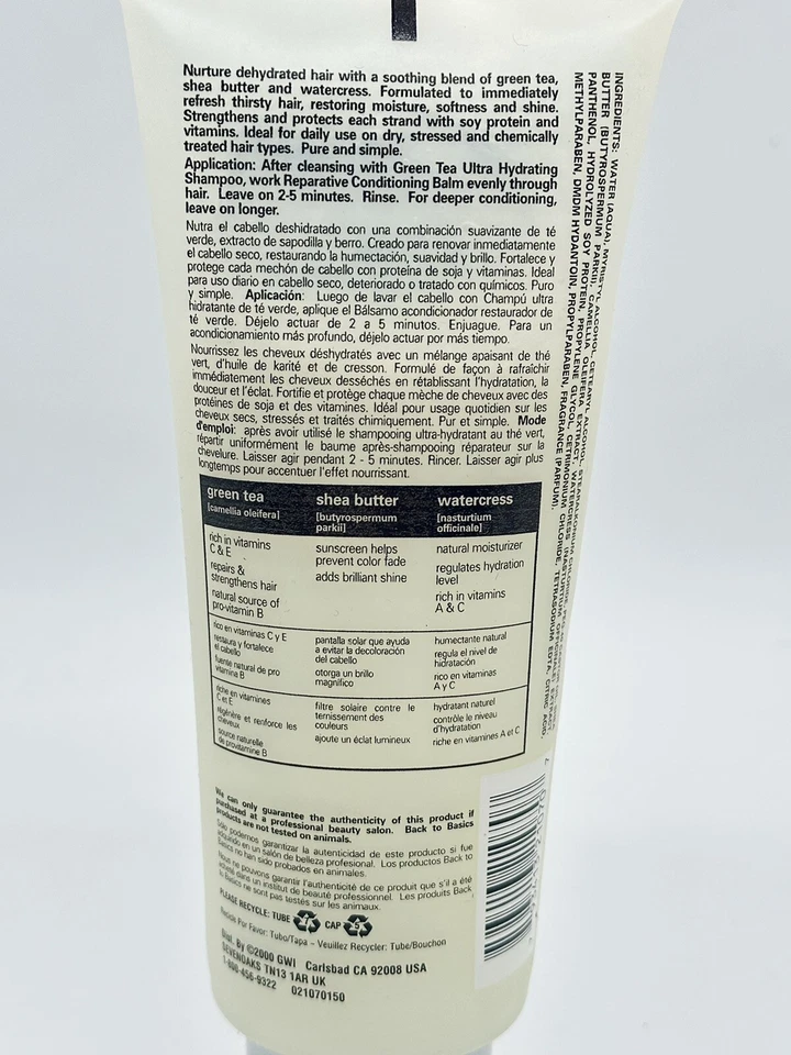 Back to Basics Green Tea Reparative Conditioning Balm 6.8 Ounces - Image 2 of 2