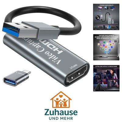 4K HDMI zu USB Video Capture Card Full HD 1080p Streaming Gaming Live
