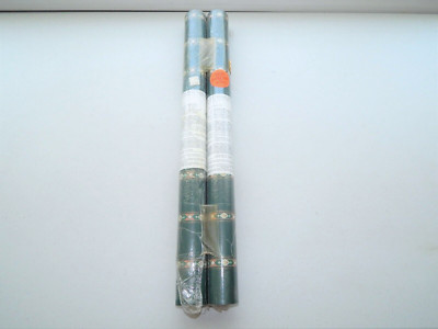 (2) Vintage Green Wallpaper Rolls w/ Design York Wall Coverings J. Chesterfield 