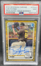 🔥2020 Bowman Chrome GOLD SHIMMER REFRACTOR AUTO Luis Patino #17/50 PSA 9 PADRES