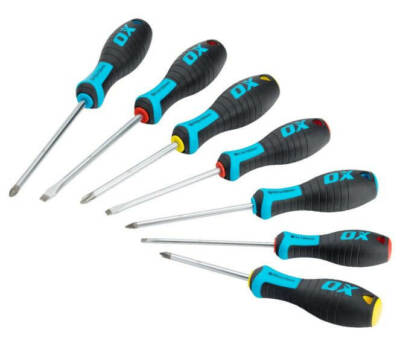 OX Tools OX-P363107 Pro 7-teiliges Schraubendreher-Set - Karten-Display-Box 