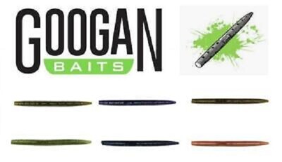 Googan Soft Baits - 4'' Lunker Log Worm - Choose Colors - 9 Log Worms Per Pack