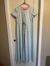 Vintage Vanity Fair long robe full zipper waist tie w/crystal ends Women  s Sz S