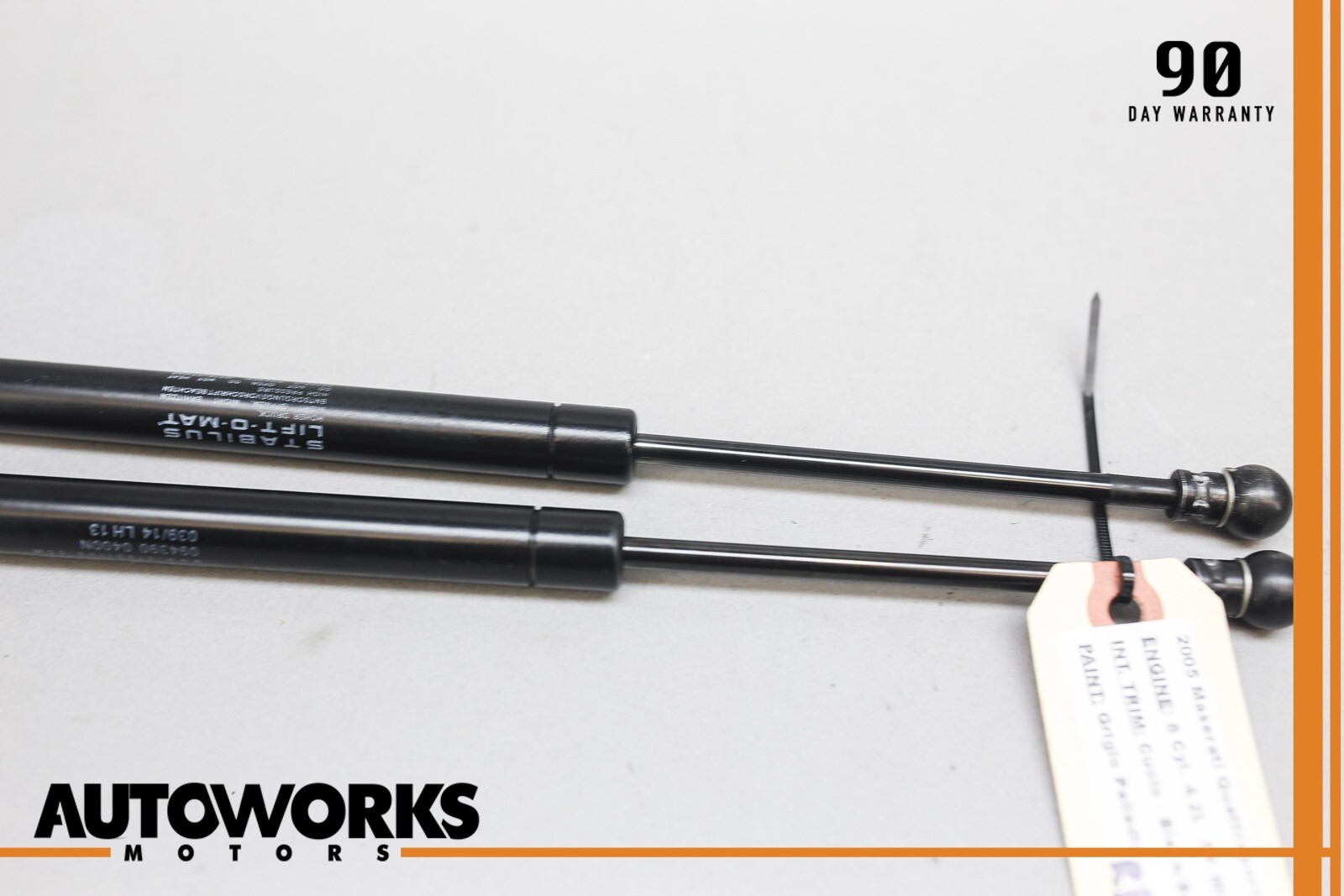 03-08 Maserati Quattroporte M139 Right or Left Trunk Lift Support Strut Set OEM