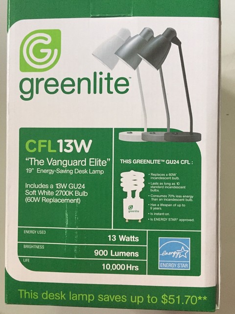 Silver Greenlite Cfl 13w The Vanguard Elite 19 Energy Saving Desk Lamp Desk Lamps