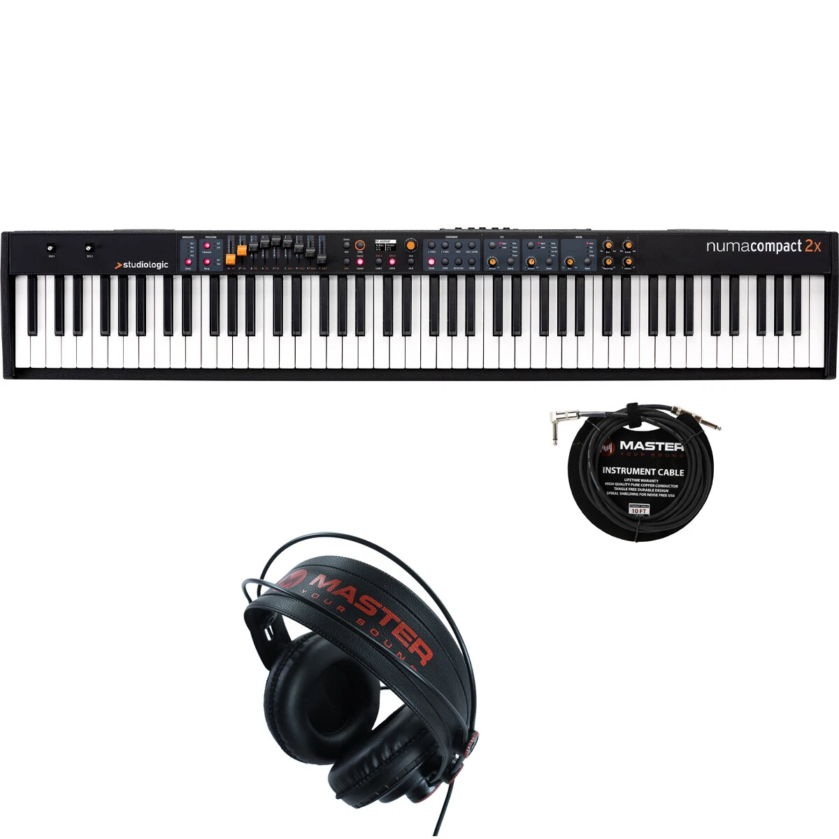 Studiologic Numa Compact 2x 88-Key Semi-Weighted Keyboard w/ Headphones, Cable