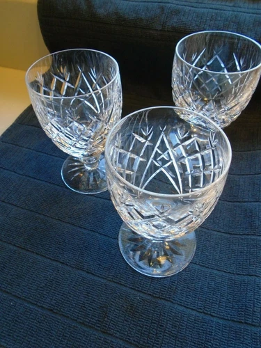 Vintage Set Of Three Waterford Crystal "Donegal" Water Goblets 5 1/4" Tall