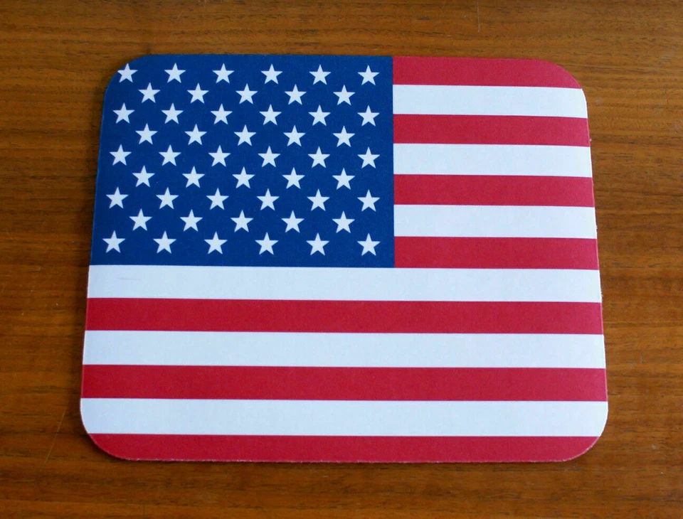 American Flag U.S. Flag MOUSE PAD, Patriotic Desktop Fabric Mouse Pad 9.25" - Image 2 of 3
