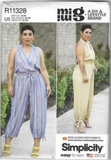 Simplicity R11328 Sewing Pattern Misses' Jumpsuit 2 Variations SZ 16-24 UNCUT
