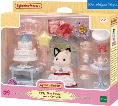 Sylvanian Families 5646 Party Spiel Set m. Tuxedo Katze Torte Epoch Neu OVP