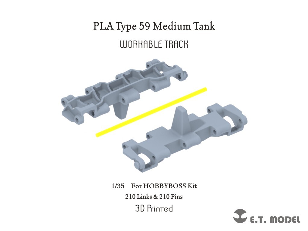 ET MODEL P35-064 1/35 PLA Type 59 Medium Tank Workable Track(3D Printed)