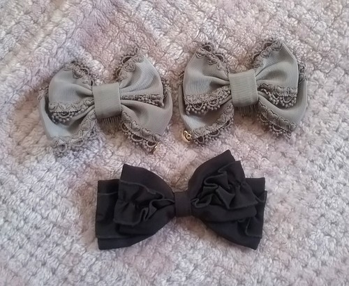 Angelic Pretty Hair Bows, Sweet Lolita Hair Bows, Brown Lolita Hair Accessories