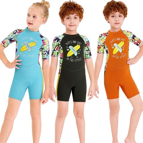Traje de neopreno cálido para niños de 2,5 mm para snorkel natación traje corto de protección UV de una pieza - Imagen 12 de 36