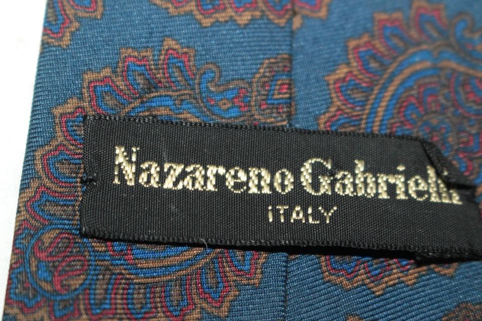 Corbata de seda NAZARENO GABRIELLI Hecha en Italia F60597 Foto 4 de 4