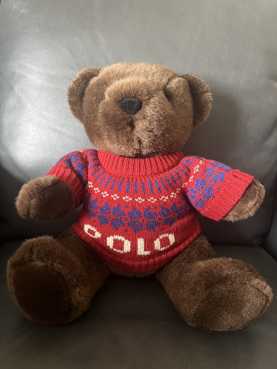 Vintage Ralph Lauren Polo 2000 Plush Stuffed Teddy Bear Red