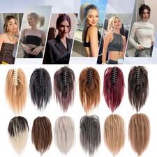 Thick Claw Clip Messy Hair Bun Pieces Straight Hair Extension Natural as Human