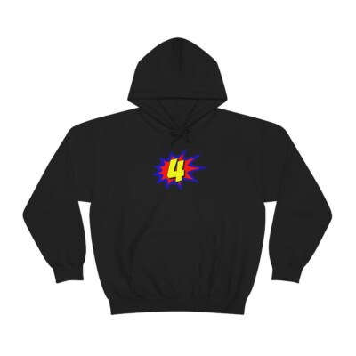 Superhero 4 Years Old Birthday Unisex Heavy Blend  Hooded Sweatshirt Hoodie