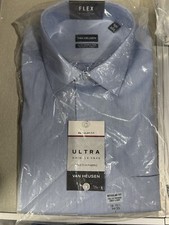 BRAND NEW VAN HEUSEN REGULAR FIT ULTRA WRINKLE FREE BLUE DRESS SHIRT L 34/35
