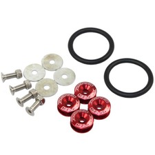 Red Aluminum Quick Release Fasteners Kit For Car Bumper Trunk Hatch